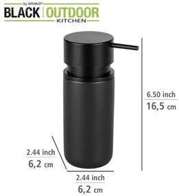 Черен керамичен дозатор за сапун Black Outdoor Kitchen Silo - Wenko