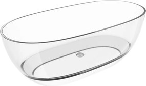 Mexen Pure прозрачна свободностояща вана 170 x 80 см, хромиран отвор - 58071708008