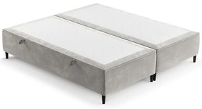 Светлосиво тапицирано двойно легло с място за съхранение 180x200 cm Tate – Maison de Rêve