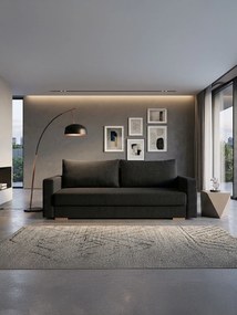 Диван Kleio Триместен-195φ 80β εκ.-Μαύρο