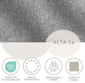 Сиво тапицирано двойно легло с място за съхранение с включена подматрачна рамка 180x200 cm Lounge L – Maison de Rêve