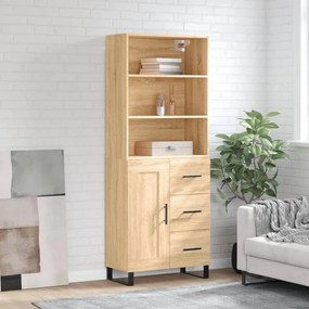 3190048 vidaXL Висок шкаф, дъб сонома, 69,5x34x180 см, инженерно дърво