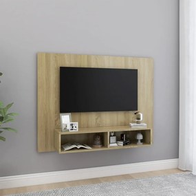 808272 vidaXL Стенен ТВ шкаф, дъб сонома, 120x23,5x90 см, инженерно дърво