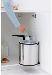 Вградено стоманено кошче за боклук лъскаво сребро 15 l – Brabantia