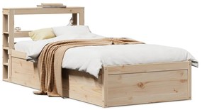 3306351 vidaXL Рамка за легло с табла, 90x200 см, борово дърво масив