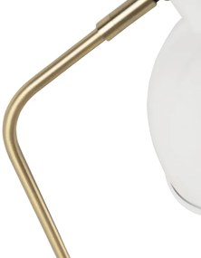 Ретро настолна лампа бяла с бронз 38 см - Milou