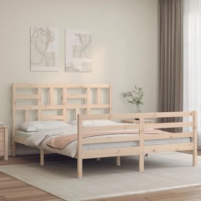 3194901 vidaXL Рамка за легло с табла King Size масивно дърво