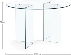 Стъклена кръгла трапезна маса ø 130 cm Iride – Bizzotto
