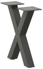 4012870 vidaXL Крака за масичка за кафе, X-образни, 2 бр., антрацит, 30x(30-31) см, стомана