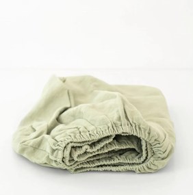 Детски зелен ленен чаршаф Nature, 60 x 120 cm - Linen Tales