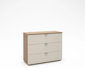 Кремаво-естествен скрин от декор от дъб 100x80x40 cm Dennis – Marckeric