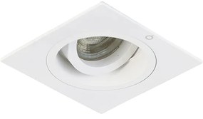 Комплект от 6 вградени спота квадратни бели въртящи се и накланящи се - Chuck