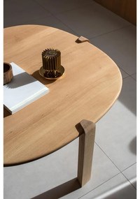 Кръгла масичка за кафе от масивен дъб в естествен цвят ø 100 cm Kulin – Gazzda