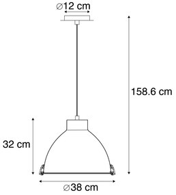Индустриална висяща лампа бяла 38 см с възможност за регулиране - Anteros