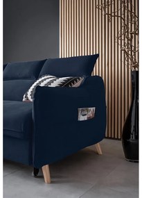 Тъмносин кадифен ъглов диван (ляв ъгъл) Sweet Harmony - Miuform