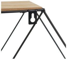 Двуетажна етажерка в черно-естествен цвят 50 cm - Casa Selección
