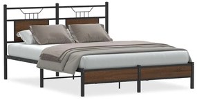 4107000 vidaXL Рамка за легло без матрак Кафяв дъб Инженерна дървесина