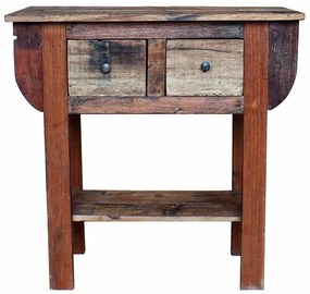 244509 vidaXL Конзолна маса, смесено рециклирано дърво, 80x35x80 см