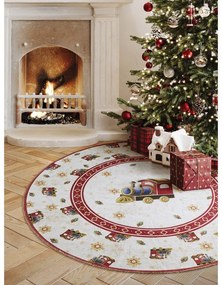 Червен кръгъл килим с коледен мотив ø 160 cm Toy's Delight Train – Villeroy&amp;Boch
