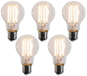 Комплект от 5 интелигентни LED крушки E27 с димиране по Келвин A60 прозрачни 7W 806 lm 1800-3000K