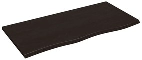 3156428 vidaXL Плот за маса тъмнокафяв 100x50x2 см обработен масивен дъб