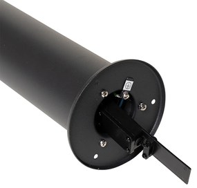 Външна подова лампа черна с опушен абажур 50 см - Odense