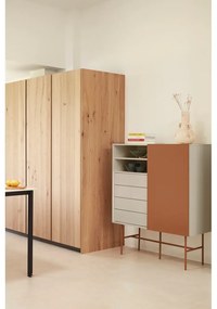 Висок скрин с плъзгащи се врати в светлосиво-тухлено 120x140 cm Nube - Teulat