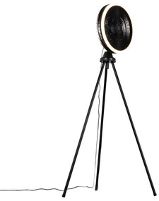 Подов вентилатор триножник черен с LED 3-степенно димиране - Meric