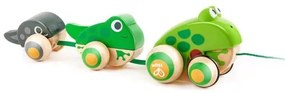 Hape - Дървена играчка за дърпане - Семейство жабки