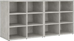 808693 vidaXL Шкафове за обувки, 2 бр, бетонно сиви, 52,5x30x50 см