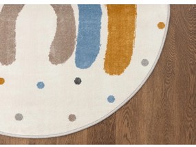 Детски килим в цвят жълта охра и слонова кост ø120 cm Joyful Gold – FD