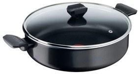 Плитка тенджера Tefal B5677253 SHAL28LID B LENA SIMPLY CLEAN B, 28 см, Незалепващо титаниево покритие, Температурен индикатор Thermo-signal, Черен