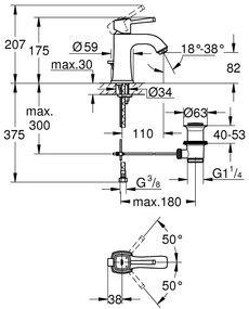 Кран за тоалетна Grohe Grandera