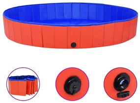 Sonata Сгъваем басейн за кучета, червен, 200x30 см, PVC