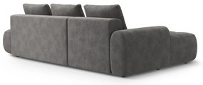 Сив кадифен сгъваем/с място за съхранение ъглов диван (ляв ъгъл) Linz – Cosmopolitan Design