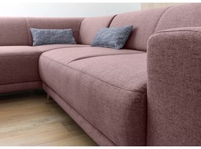 Розов разтегателен/с място за съхранение ъглов диван (ляв ъгъл/L форма) Classy Sophie – Miuform