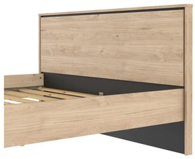 Двойно легло от дъбов декор с включена подматрачна рамка в естествен цвят 160x200 cm Ry – Tvilum