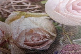 Картина на платно – Празнична цветна композиция от рози
