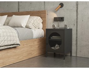 Черно метално нощно шкафче Diora – Marckeric