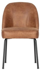 Кожени трапезни столове в комплект 2 бр. в цвят кафяв коняк Vogue – WOOOD