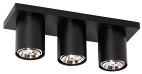 Модерен таванен прожектор черен 3-светлина - Tubo