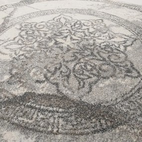 Кръгъл сив килим с мандала Ширина: 160 см | Дължина: 160 см