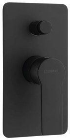 Матово-черна вградена душ батерия (2 изхода) Pax – Sapho