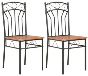 281399 vidaXL Трапезни столове, 2 бр, кафяви, МДФ