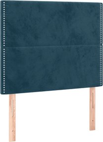 3116238 vidaXL Табла за легло, тъмносиня, 100x5x118/128 см, кадифе