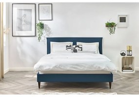 Синьо тапицирано двойно легло с решетка 160x200 cm Sary - Bobochic Paris