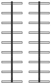 289562 vidaXL Стойки за вино за 18 бутилки стенен монтаж 2 бр черни желязо