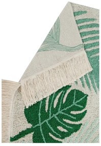 Зелен и кремав ръчно изработен памучен детски килим подходящ за пране 140x200 cm Tropical Green – Lorena Canals