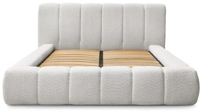 Светлосиво двойно легло 180x200 cm тапицирано с място за съхранение с включена подматрачна рамка Denali – Bobochic Paris