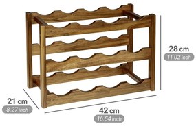 Стелаж за вино от масивна акация в естествен цвят брой бутилки 12 42x28x21 cm Fondi – Wenko